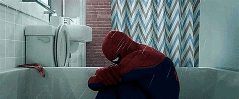 spiderman crying meme|spider-man crying in the shower.